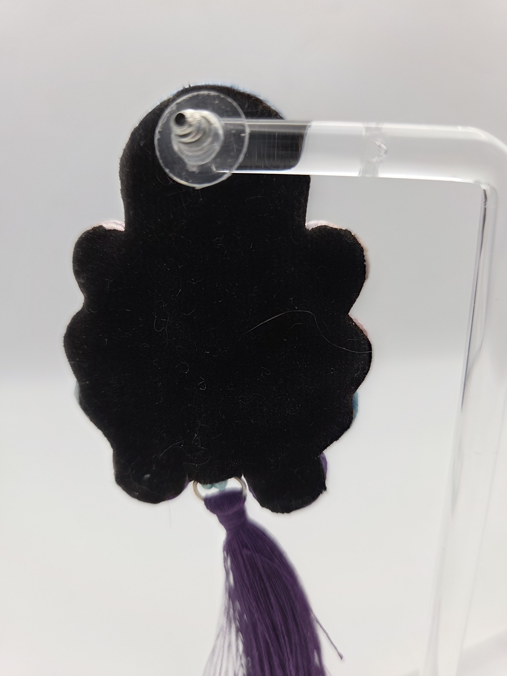 Anna Sous Soutache Crystal Tassel Earrings Purple - Picture 8 of 9